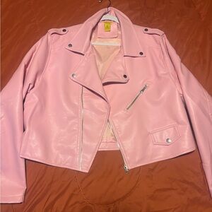 Daisy Light Pink Leather Jacket